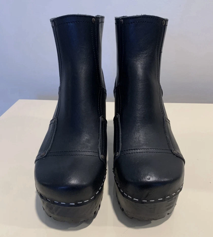 Botines suecos Hasbeens Mikaela de cuero negro talla 37 Foto 3 de 4