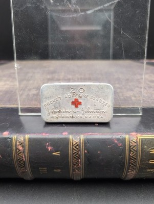 Antique Johnson & Johnson ZO Pocket Adhesive Plaster Tin Red Cross