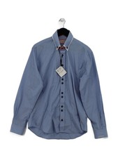 Jiggler Lord Berlue Men's Shirt Chest: 37 in Blue Cotton with Polyester Basic