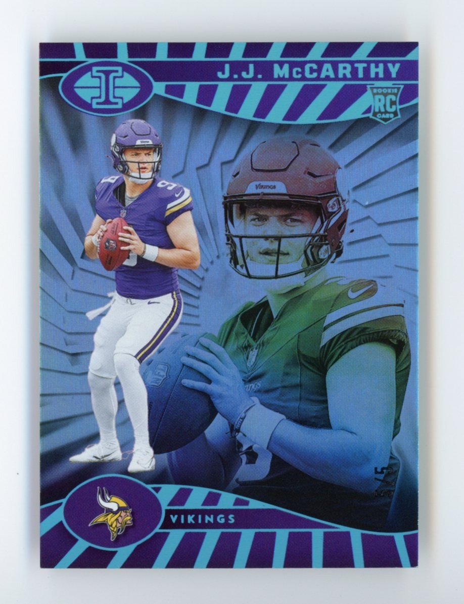 2024 Panini Illusions JJ McCarthy Trophy Collection Platinum /5 #100 Rookie RC