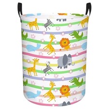 Baby Laundry Hamper  Kids Basket Cute Waterproof Storage Bin, Colorful animals