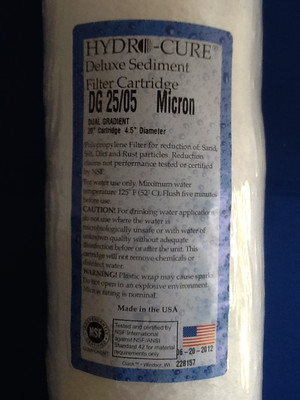 HYDRO CURE DELUXE DG 25/05 BIG BLUE 20''x4.5'' SEDIMENT FILTER - CASE OF 6