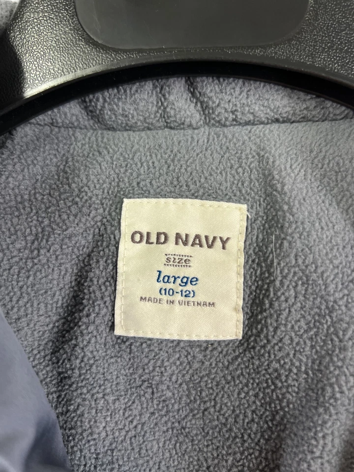 Antiguo Chaleco Azul Marino Niñas Grande Gris Puffer Cremallera Completa 100% Poliéster Forrado de Vellón Foto 3 de 4