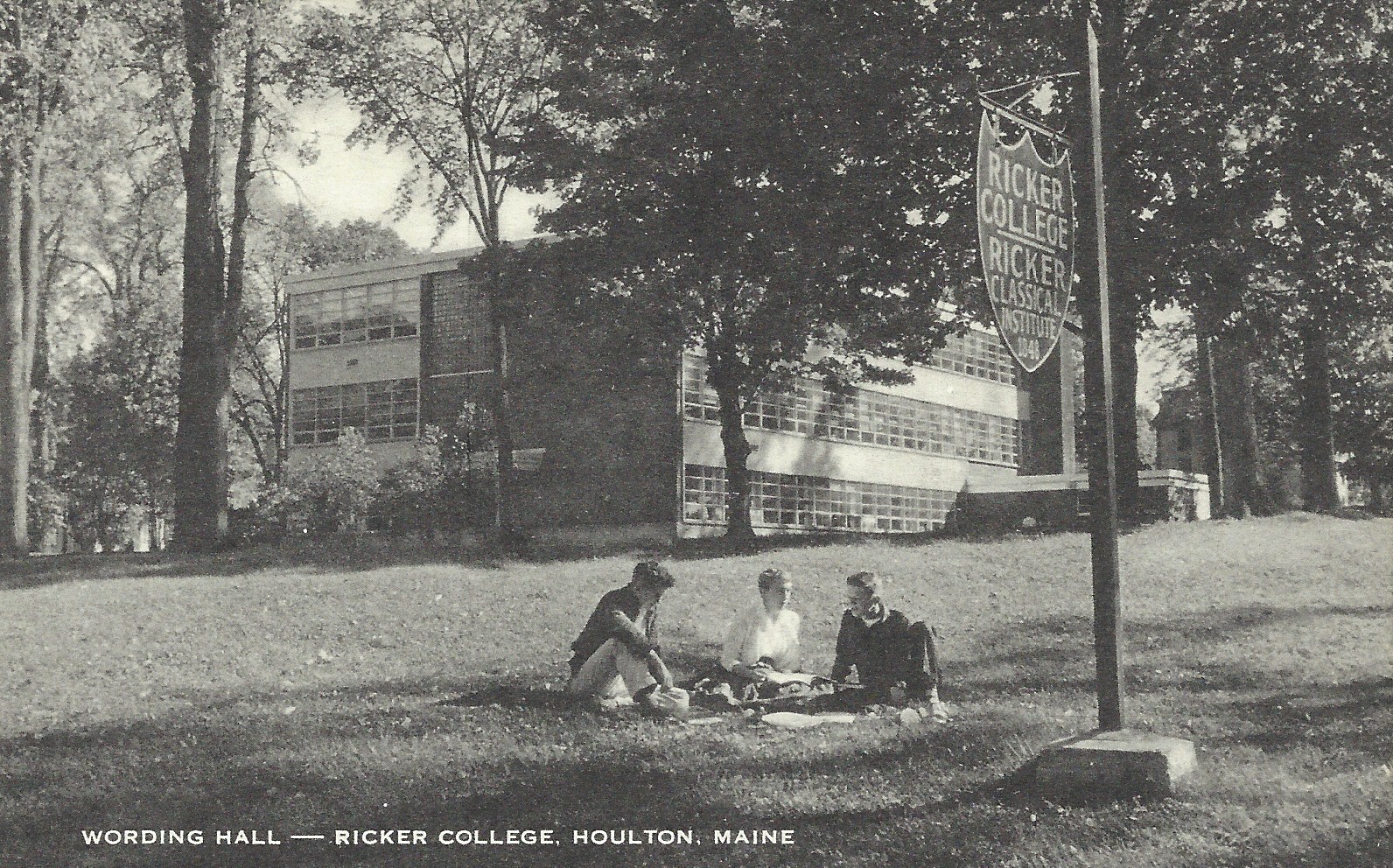 POSTCARD WORDING HALL RICKER COLLEGE HOULTON MAINE eBay
