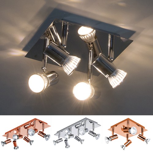 4 6 Way LED Ceiling Spot Light Fitting Kitchen GU10 Bulb Spotlights Bar