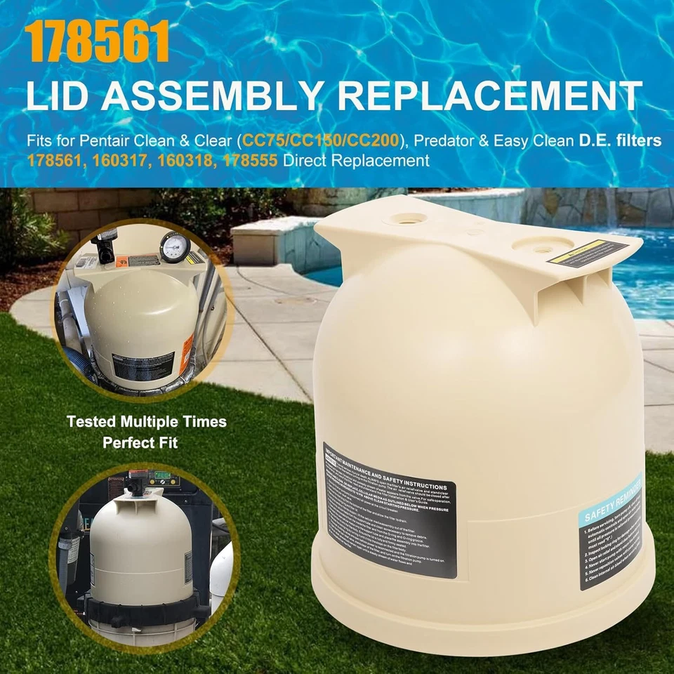 Tapa de filtro de piscina y spa de repuesto para Pen-tair 178561 178561 Foto 2 de 4