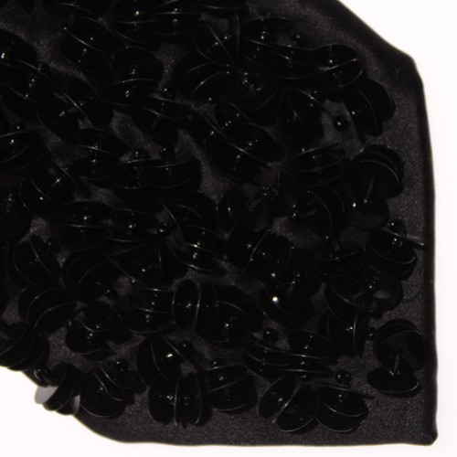 Italo Ferretti NWT Sequin Neck Tie in Solid Black 100% Silk Made in Italy - Bild 2 von 10