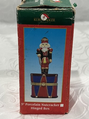 Kurt Adler 5 Inch Porcelain Nutcracker Hinged Box - Picture 2 of 6