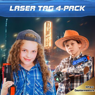 Set De Laser Tag VATOS 4 En 1 Con 2 Pistolas Infrarrojas, Ovni Volador Y Escarabajo, Para 4 Jugadores En Equipo