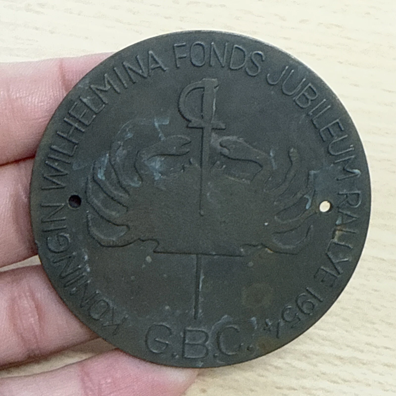 Médaille Koningin Wilhelmina Fonds Jubileum Rallye 1954 G.B.C