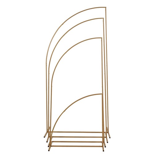 4 Gold Half Moon Shape Metal Floral Display Frame Backdrop Stand Set Wedding