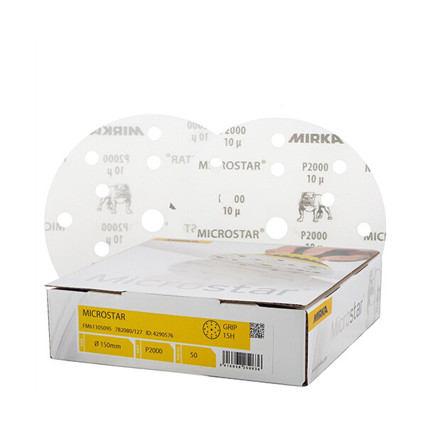 Mirka Microstar P2000 Dischi Abrasivi 150mm 50 Pezzi per Lucidatura Auto