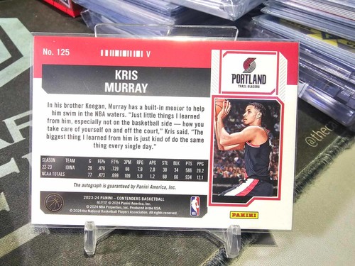 2023-24 Panini Contenders Kris Murray Rookie Ticket Variation #125 RC Autograph! - Picture 2 of 2