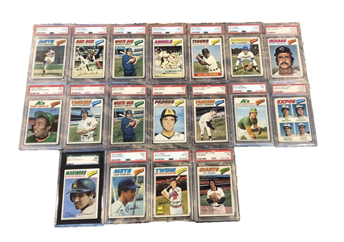 1977 TOPPS MLB-PSA-lot of 18-SEAVER, FISK-(2)PSA' 9's &(12) psa 8's-7's SEE PICS