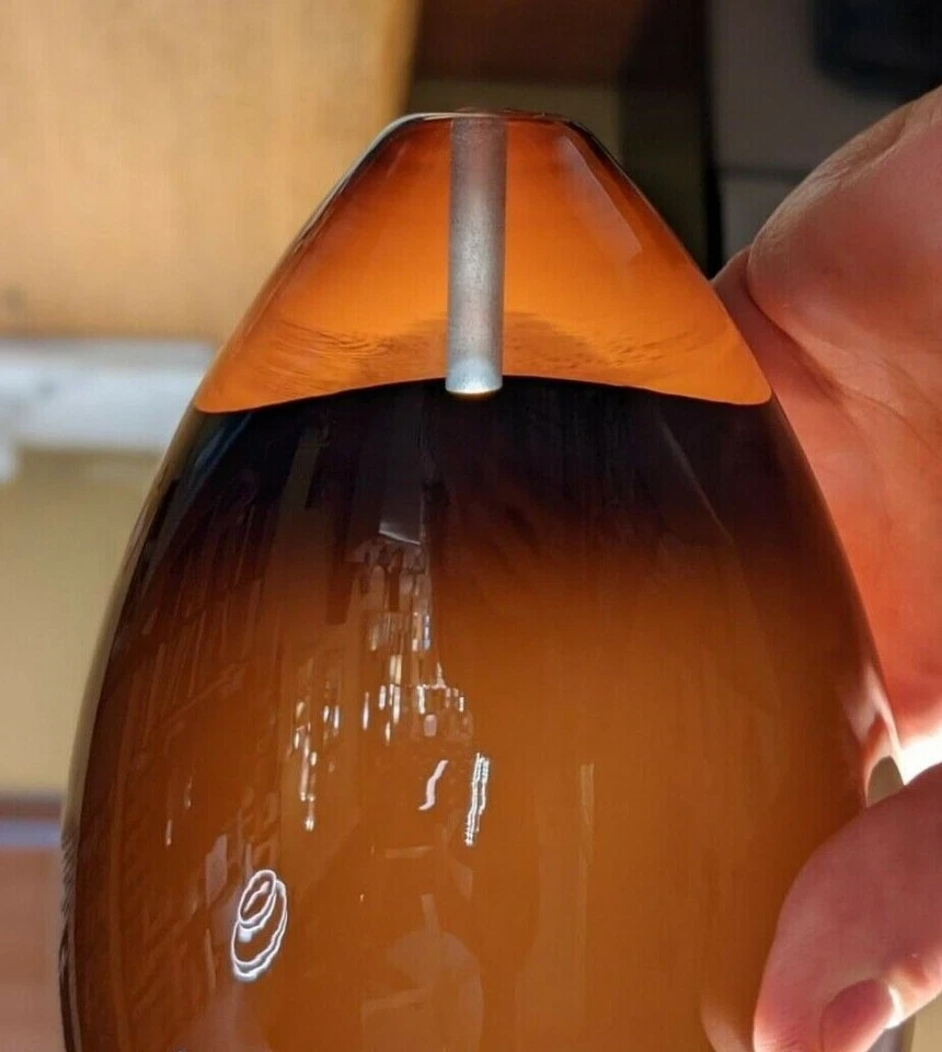 Solid (Heavy) Clear Glass Lined w/Brown Pendant Shade Only (Tech Lighting Alina) - Image 2 of 4