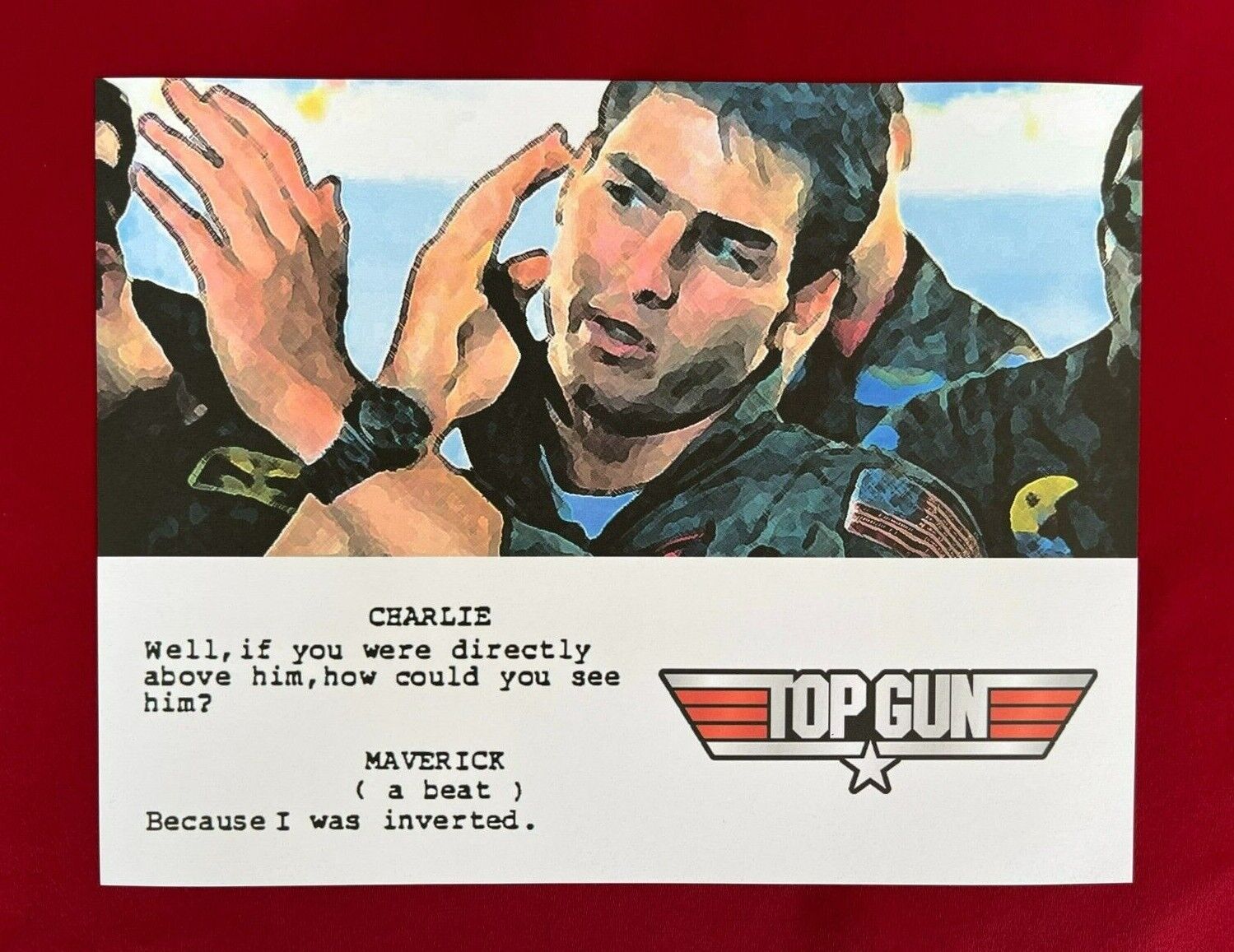 Top Gun I Feel the Need for Speed Script Art - 8.5 x 11