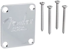 Genuine Fender "Corona California" American Standard Chrome Bass Neck Plate