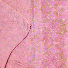 Swastik Vintage Pink Sarees 100 Pure Printed Silk Sari Craft Fabric