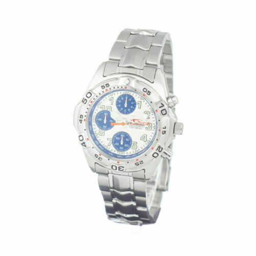 CHRONOS Orologio da uomo, 3 lancette con movimento al quarzo, movimento al quarzo, cinturino in acciaio inox color argento, con cassa da 41 mm, Marrone, Classico