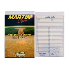 Martin Sports Line-Up Card Booklet - 25 Games