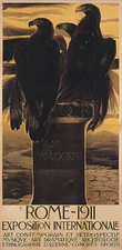 ITALY ROME 1911 ART INTERNATIONAL EXHIBITION EAGLES VINTAGE POSTER REPRO SMALL