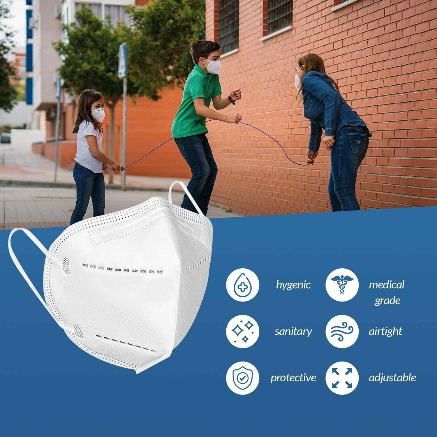 White KN95 Protective 5 Layer Face Mask BFE 95 Disposable KN95 Mask eBay