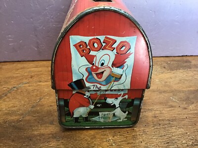Rare Vintage 1963 Bozo the Clown metal Dome Lunchbox with Thermos