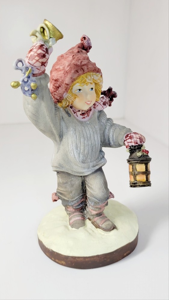 Dolfi Lisi Martin Hand Painted Christmas Girl With Bell Figurine Made In Italy