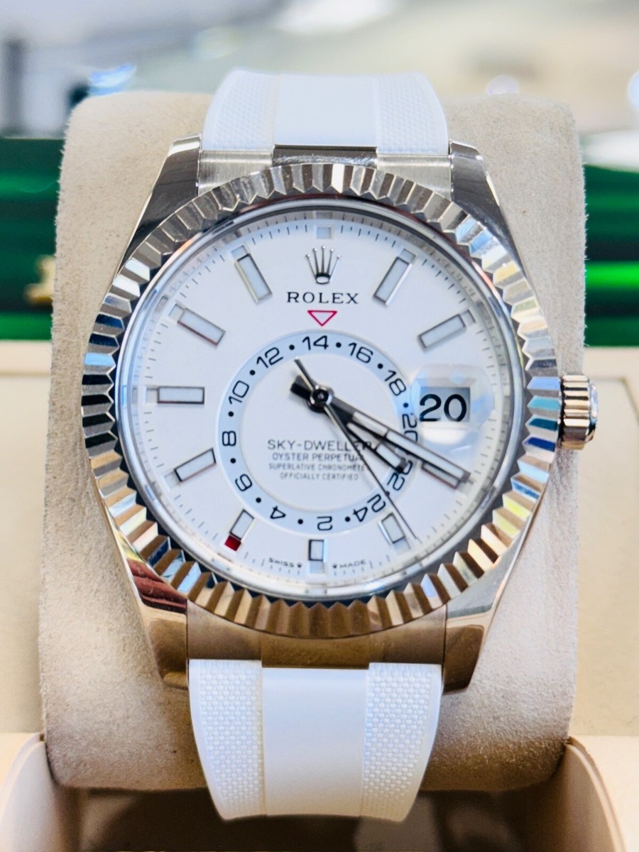 Rolex Sky-Dweller 336239 18K White Gold White Dial Watch Box and