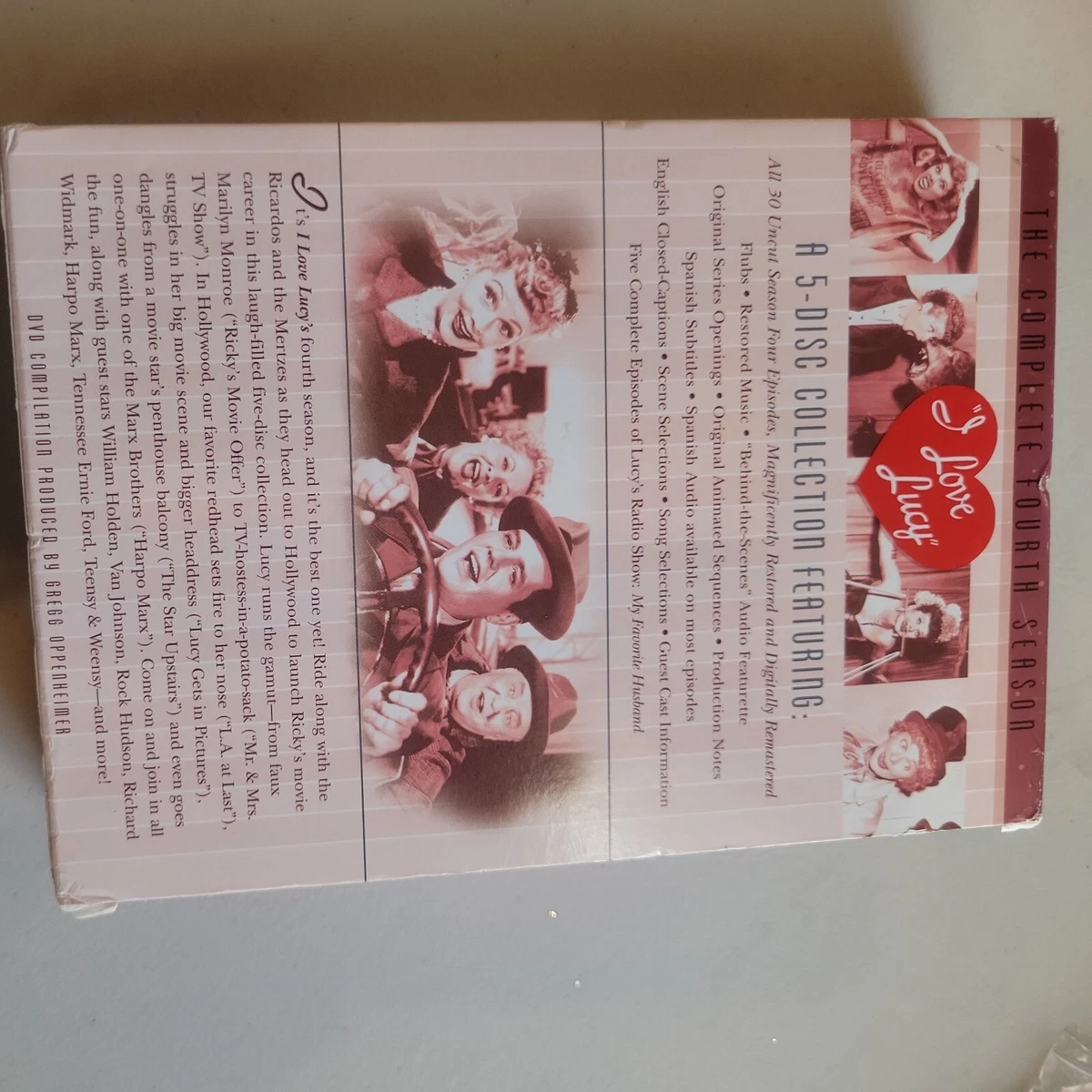 I Love Lucy: The Complete Fourth Season 4 (DVD, 1954-55, 5-Disc Set) like new