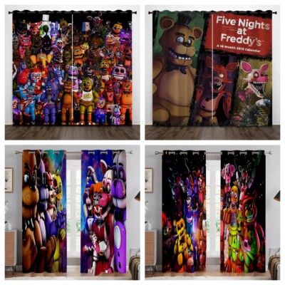 Jungen 3D Five Nights at Freddy's Blickdicht Vorhänge Verdunklung Vorhang Ösen