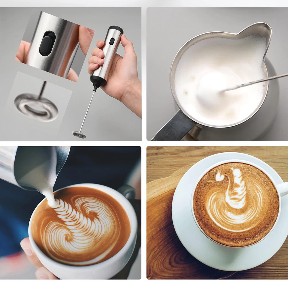 Milk Frother Rechargeable frother wand Milk Frother Handheld Foam Maker for C...