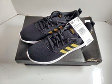 Image of Adidas Shoes Womens 6 1/2 QT Racer 2.0 Black Running Sneaker White Soles Active