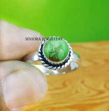 Green Copper Turquoise gemstone 925 sterling silver handmade Ring US size 5 to13