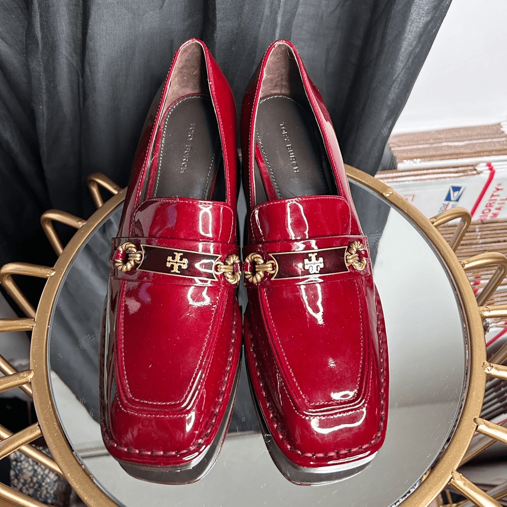 Tory Burch★Perrine レザー ローファー メタリック 靴 Tory Burch Mid Heel Perrine Loafers NEW | eBay