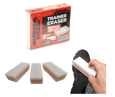 Chemical-Free Cleaning: Trainer Eraser - Pack Of 3, Removes Marks And Scuffs Easily With Water Activation - Keep Your Footwear Box Fresh Clean! By Urban Kicks