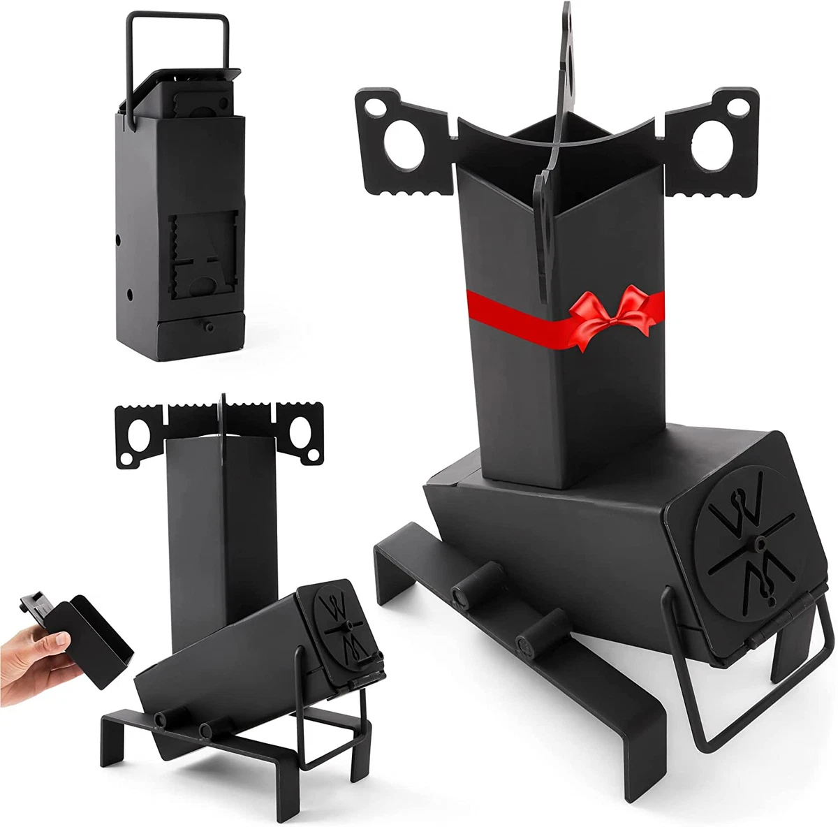 Camping Stove - Folding Rocket Stove Wood Burning Portable, Rocket Oven,  Outdoor | eBay