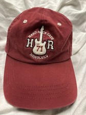 Hard Rock Cafe Honolulu Hat Cap Adjustable Burgundy 1971 Unisex guitar HTF Place