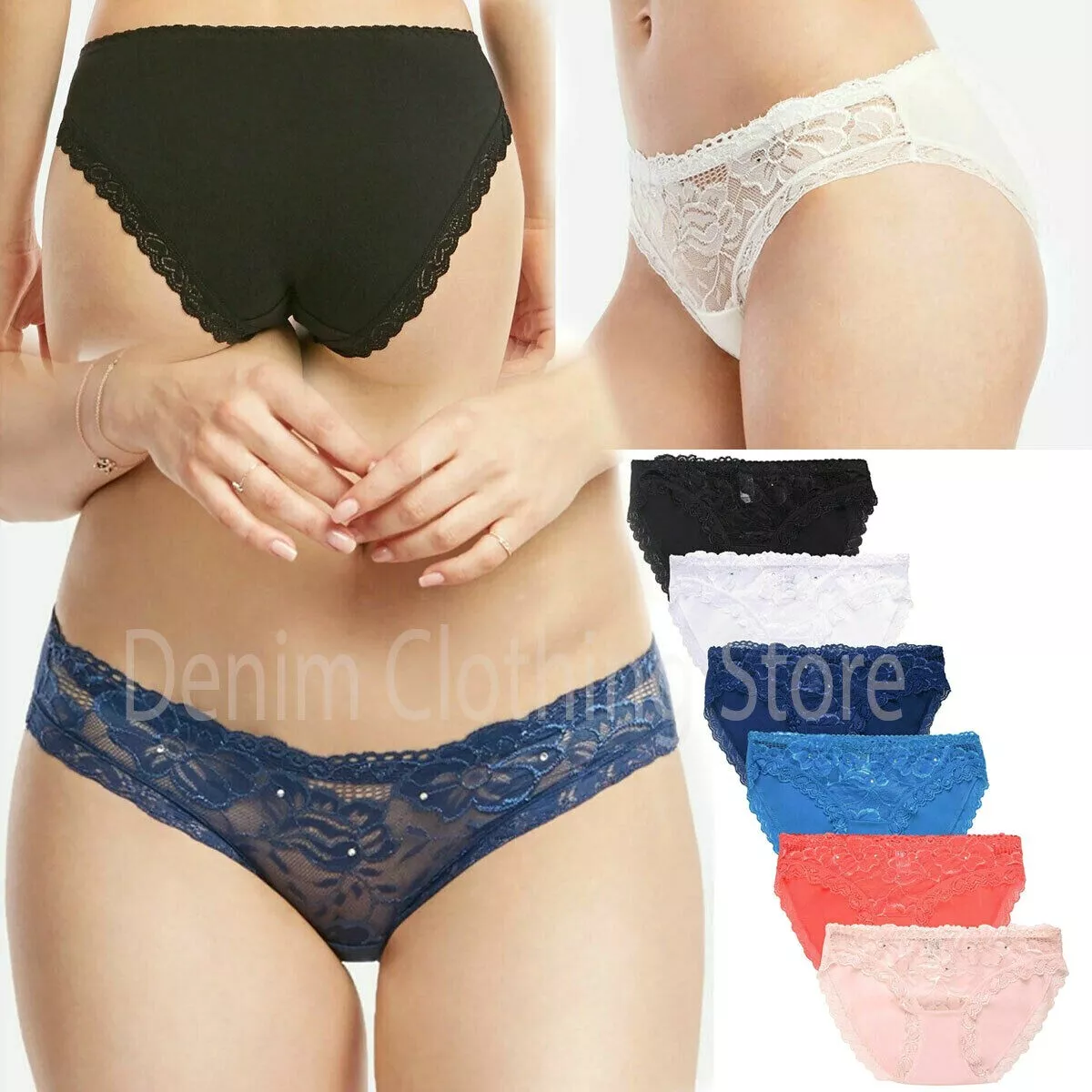 Lot of 6 Women Sexy Lace Panties Knickers Lingerie Seamless Underwear  G-string