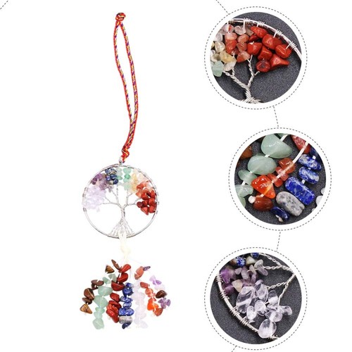 Colorful Pendant Artistic Design Natural Stone Jewelry Chakra Tree - Picture 10 of 12