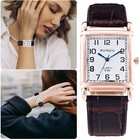 Men's Women's Classic Quartz Women's Belt Square Personality Rectangular Dial