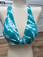 Shade Shore Underwire Lightly Lined Bikini Top Tie Dye Turquoise Size 34B