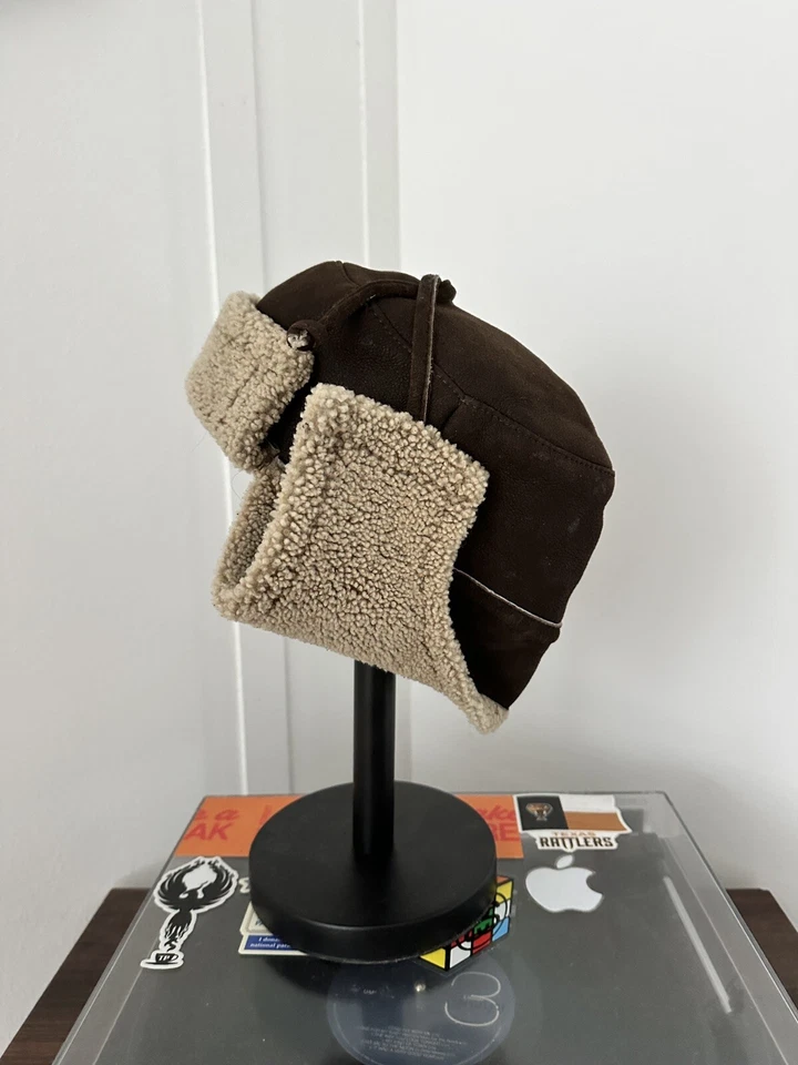 Sombrero de aviador vintage de piel de oveja Burberry Foto 4 de 4