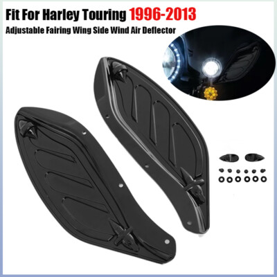 Adjustable Fairing Side Wind Air Deflector Set Fit For Harley