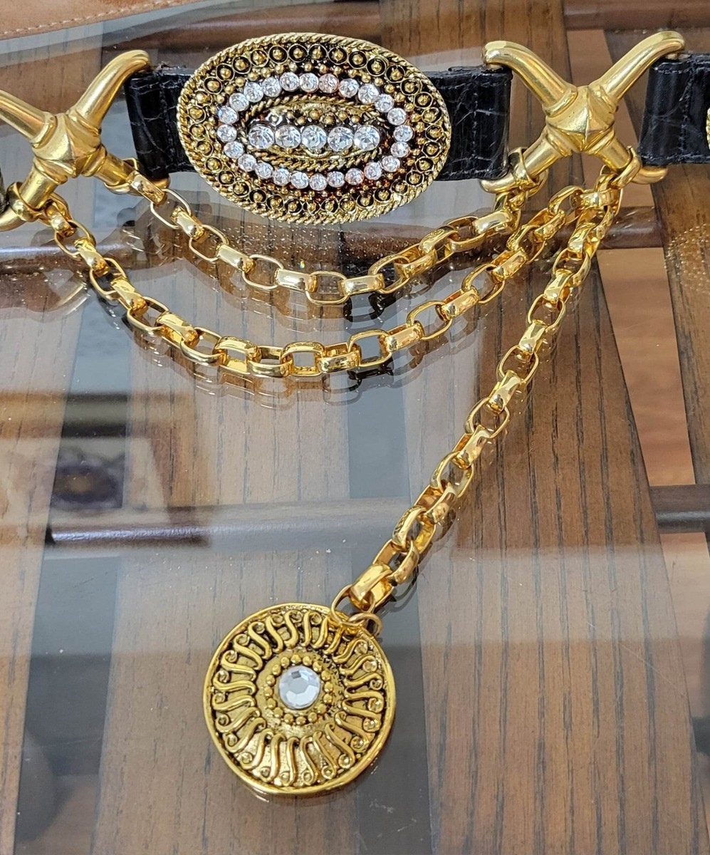 NWT- Gold Chain Draped Belt with Medallion Accents. jewelry_2026_february_1_j02263  main image 2