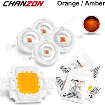 1W 3W 10W High Power Intensity Smd Led Chip Orange Amber Lamp Beads Light Bulbs