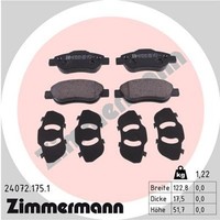Zimmermann Bremsbelagsatz Scheibenbremse 24072.175.1 24072 FüR Panda Fiat 4X4