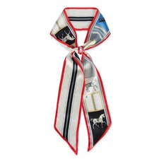 Satin Scarf, Mulberry Silk Printed Head Wrap, Hair Band, 7x59 inch Ribbon