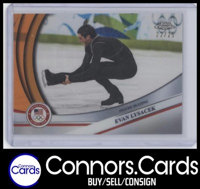 Evan Lysacek 2026 Topps Chrome U.S. Olympics #141 Orange Refractor /25