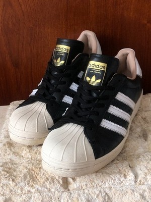 ADIDAS SUPERSTAR 80ER JAHRE SCHUH DAMEN SCHWARZ LEDER SNEAKER GRÖßE UK 5 ART BY2958